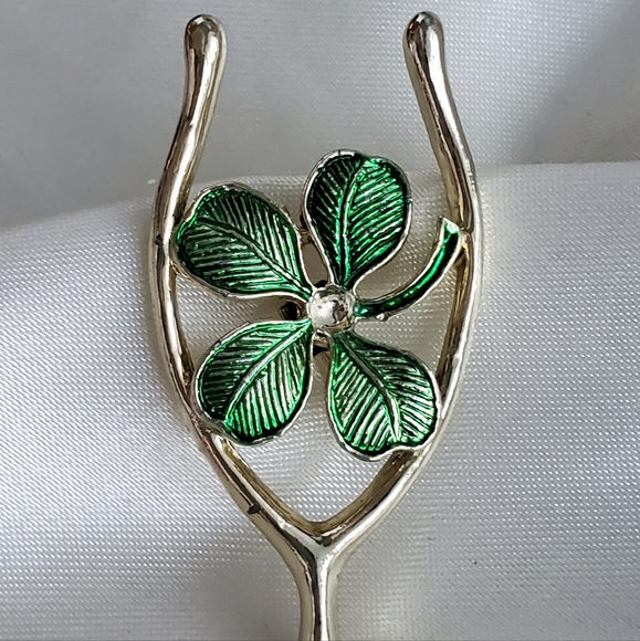 ❤HOST PIC❤ Symbol Of Double Luck, Vintage Brooch Signed Gerry's Clover - Picture 6 of 7